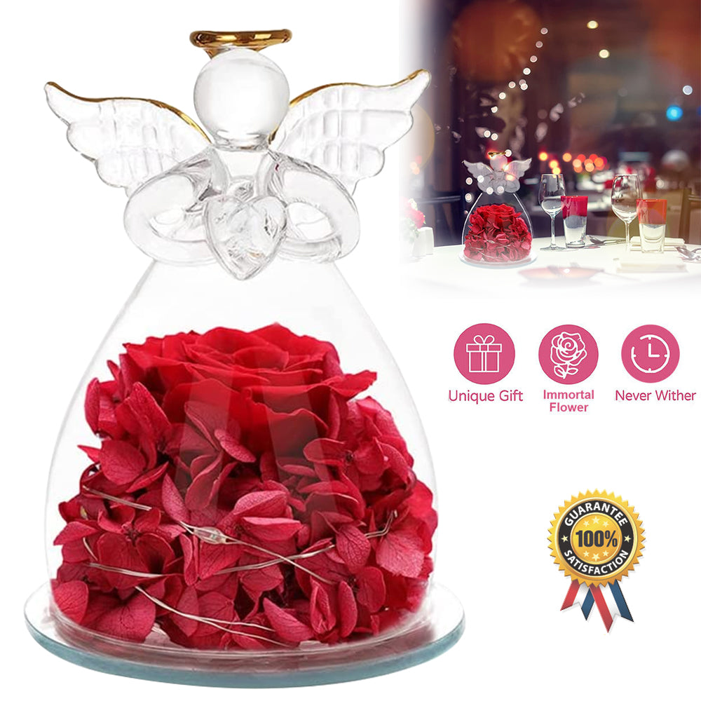 Angel Rose In Glass LED Light Valentine's Day Gift