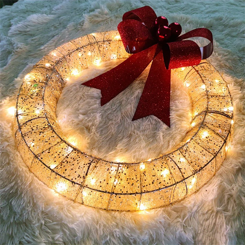 Handcrafted 50cm LED Christmas Wreath