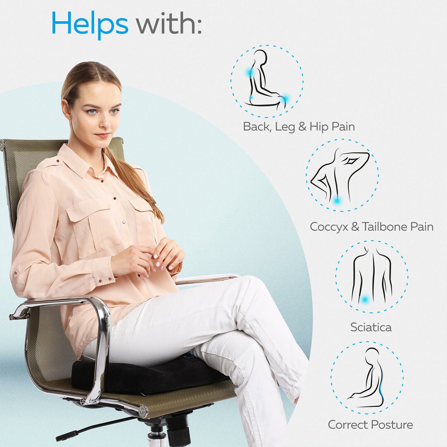 Haimtex® Orthopaedic Memory Foam Seat Cushion