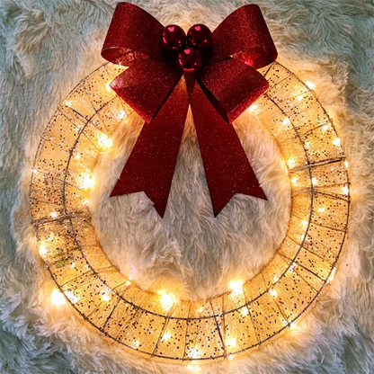 Handcrafted 50cm LED Christmas Wreath