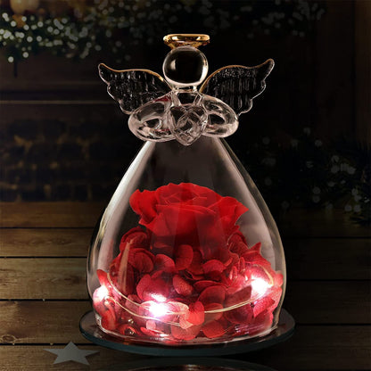 Angel Rose In Glass LED Light Valentine's Day Gift