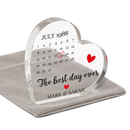 Personalised Clear Acrylic Heart Block Gifts