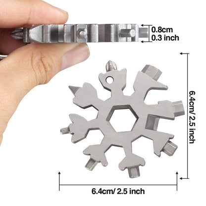 Portable 18 in 1 Snowflake Wrench Stainless Steel