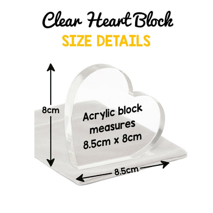 Personalised Clear Acrylic Heart Block Gifts